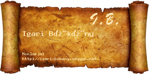 Igari Bökény névjegykártya